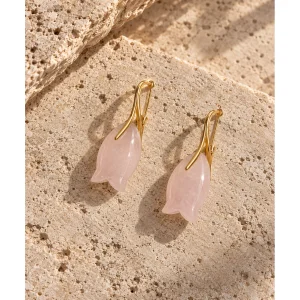 Amour Pembe Kuvars Küpe - 3