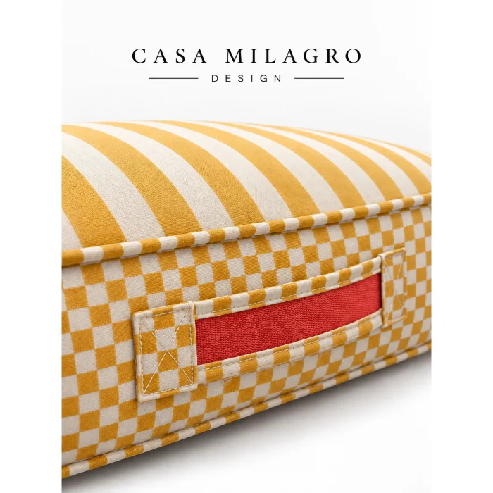 Yellow Striped Pet Bed - 3