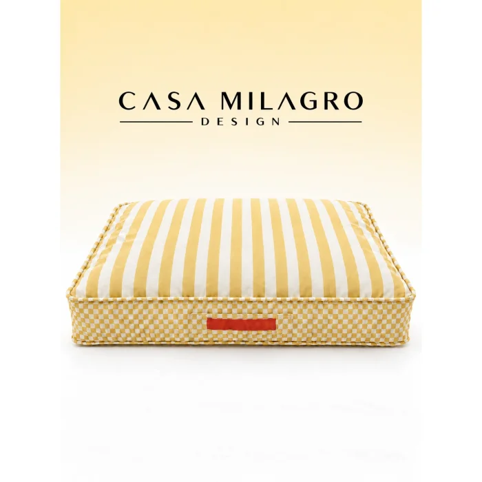 Yellow Striped Pet Bed - 4