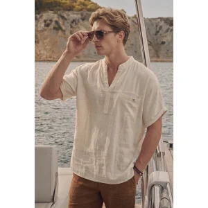 Juan Short Sleeve Beige Men's T-shirt - 2