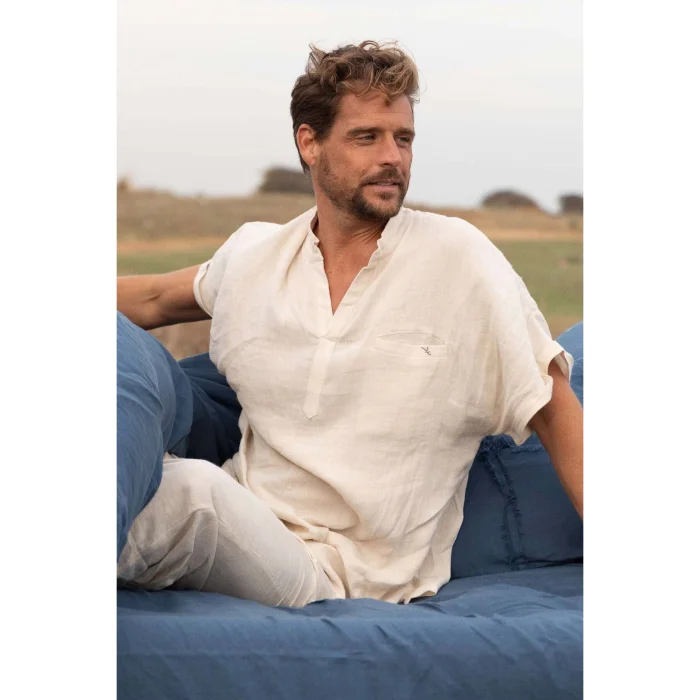 Juan Short Sleeve Beige Men's T-shirt - 4