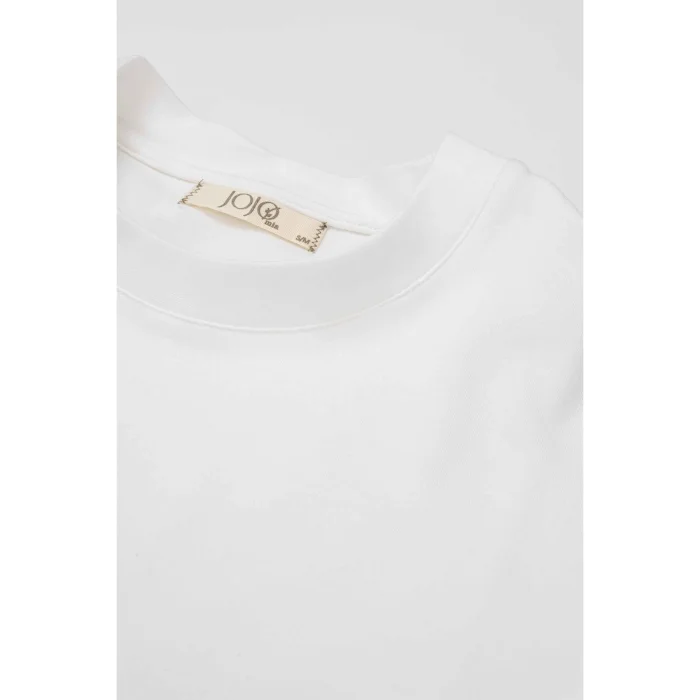 Ira Basic Cream Cotton T-Shirt - 5