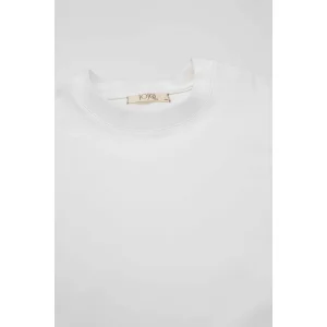 Ira Basic Cream Cotton T-Shirt - 6