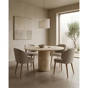 Eleano Travertine Marble Dining Table - 4