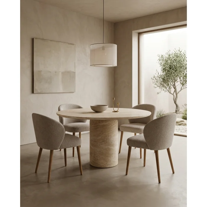 Eleano Travertine Marble Dining Table - 4
