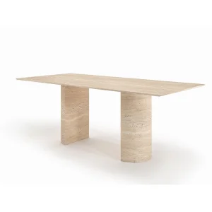 Hali Travertine Marble Dining Table - 1