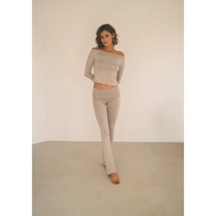 Off-the-Shoulder Long Sleeve Top - 2
