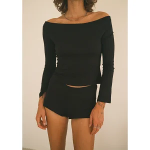 Off-the-Shoulder Long Sleeve Blouse - 3