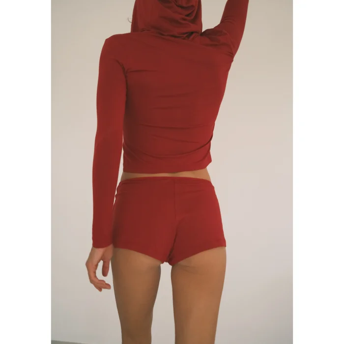 Thin Elastic Waist Flowy Mini Shorts - 3