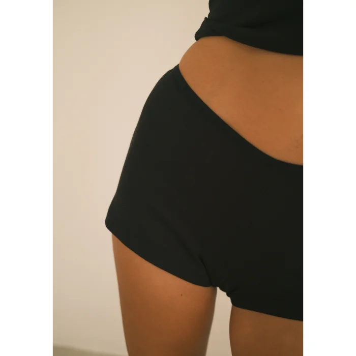 Thin Elastic Waist Drapey Mini Shorts - 6