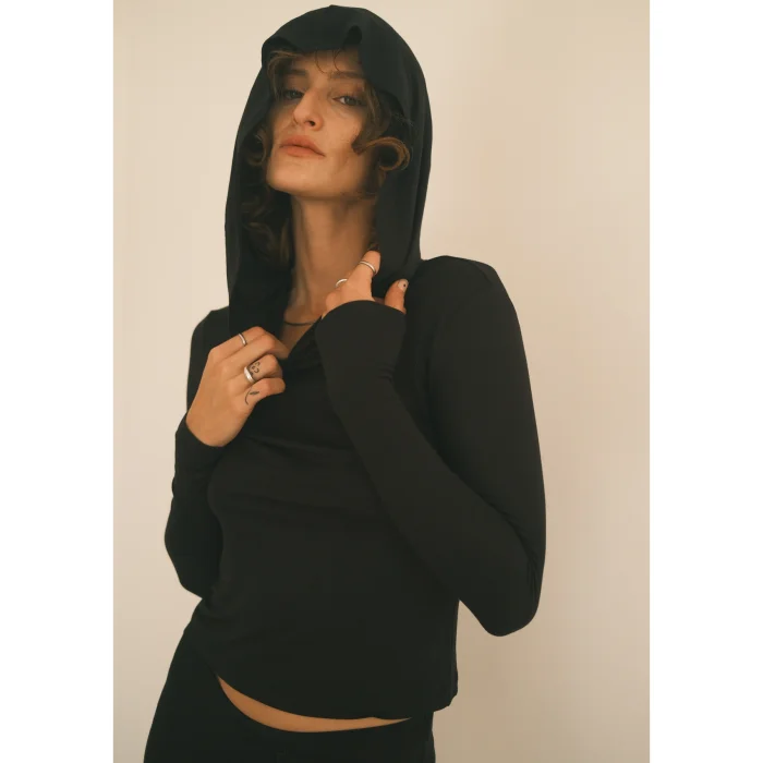 Hooded Long Sleeve Blouse - 6