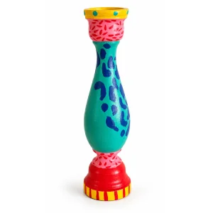 Color Play - Hand-Painted Wood Tealight Holder