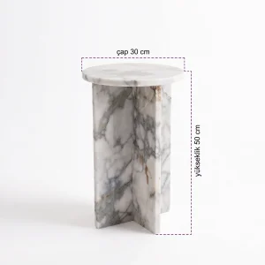 Calacatta Green Marble Side Table - 4