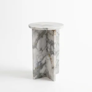 Calacatta Green Marble Side Table - 2