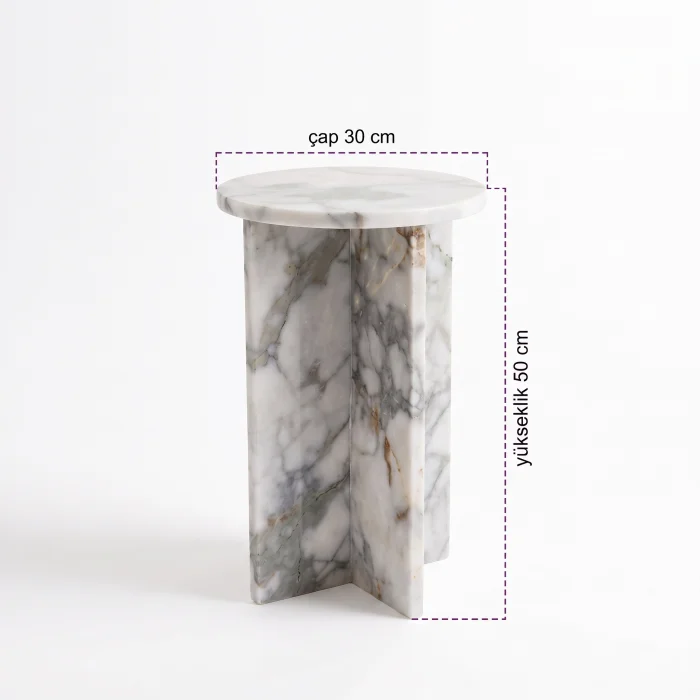 Calacatta Green Marble Side Table - 3