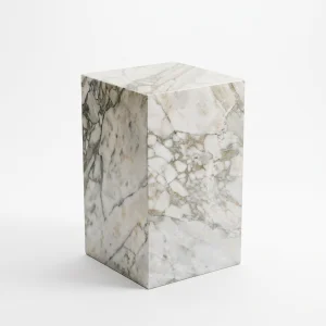 Calacatta Green Marble Cube Side Table - 1