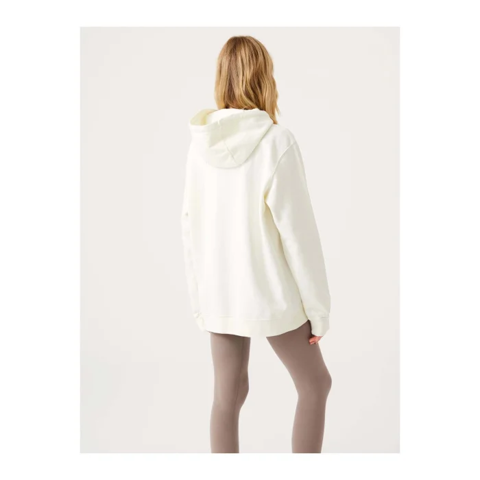 Lydney Unisex Kapüşonlu Sweatshirt Krem - 2