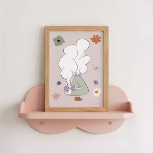 Little Girl Floral Hand Drawn Illustration Poster
