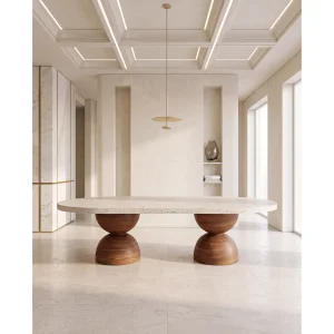Ahsap Bogum 2 Travertine Marble Dining Table - 4