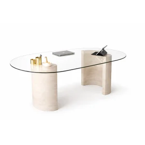 Aurora Travertine Marble Dining Table - 1