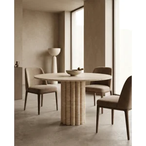 Travertine Marble Diana Dining Table - 5
