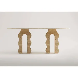 Malta Travertine Marble Dining Table - 2