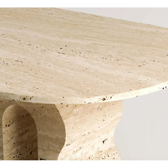 Malta Travertine Marble Dining Table - 5