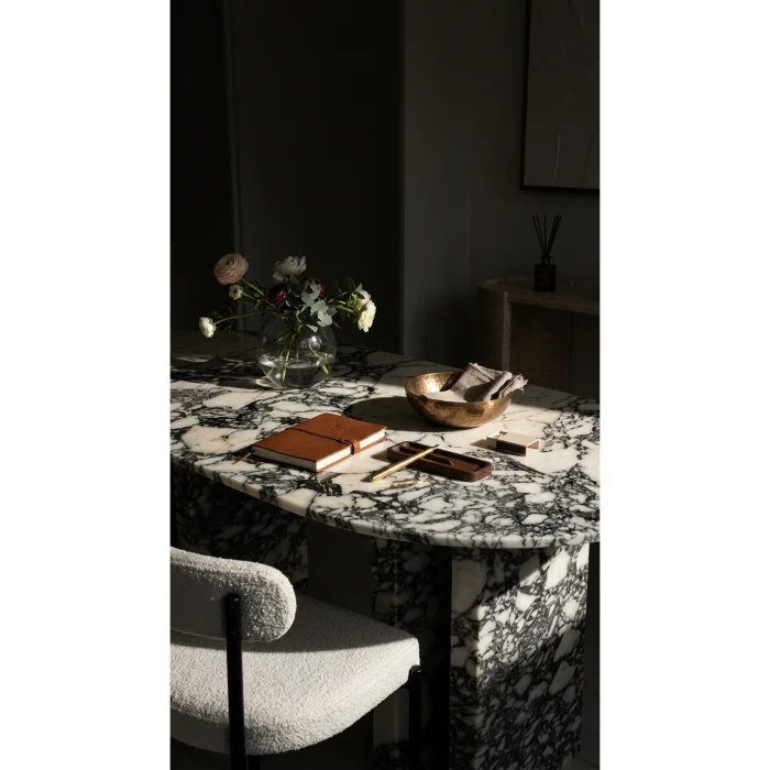Menun Travertine Marble Dining Table - 3