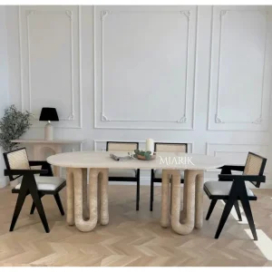 Yilan Travertine Marble Dining Table - 3