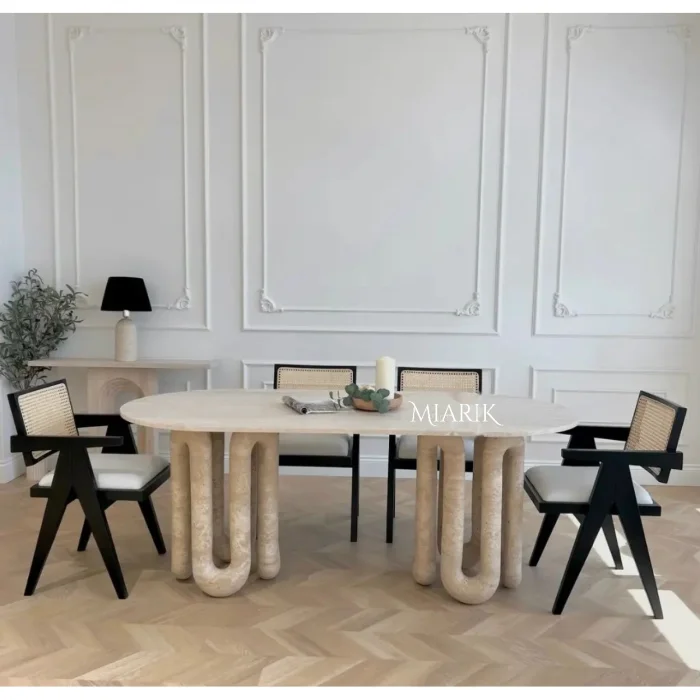 Yilan Travertine Marble Dining Table - 3
