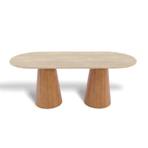 Yuvve Travertine Marble Dining Table - 1