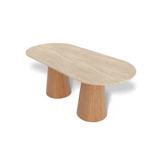 Yuvve Travertine Marble Dining Table - 2
