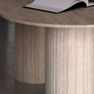 Zinaya Travertine Marble Dining Table - 5
