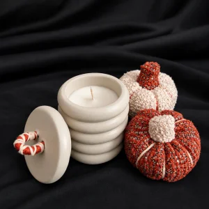 Autumn Themed Pumpkin Candle Holder Set