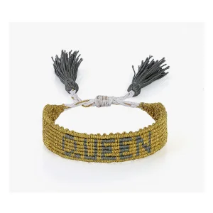 Queen Icy Gold & Grey Handwoven Bracelet - 1