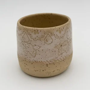 Çiçek Desenli Stoneware Kupa - 1