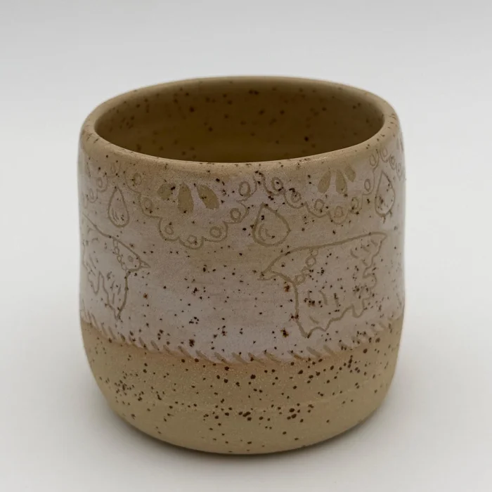 Çiçek Desenli Stoneware Kupa - 2