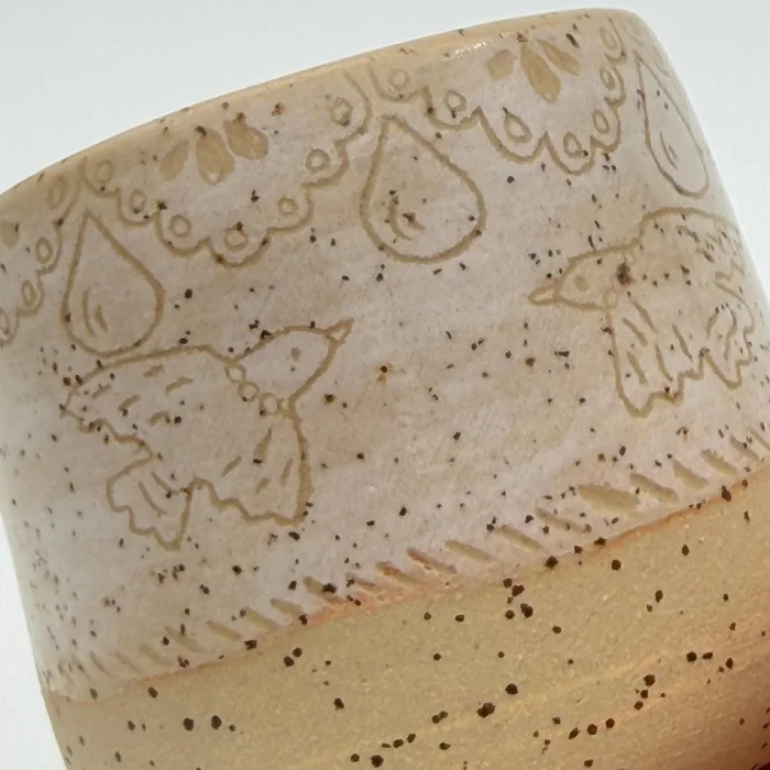 Çiçek Desenli Stoneware Kupa - 6