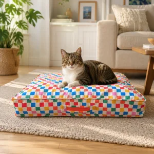 Checkered Colorful Pet Bed - 2