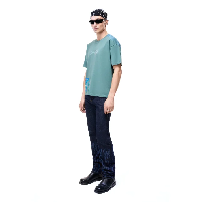 Lost In Glitch Green Oversize T-Shirt - 3