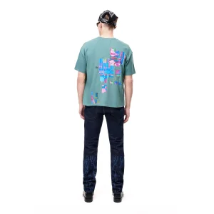 Lost In Glitch Green Oversize T-Shirt - 4