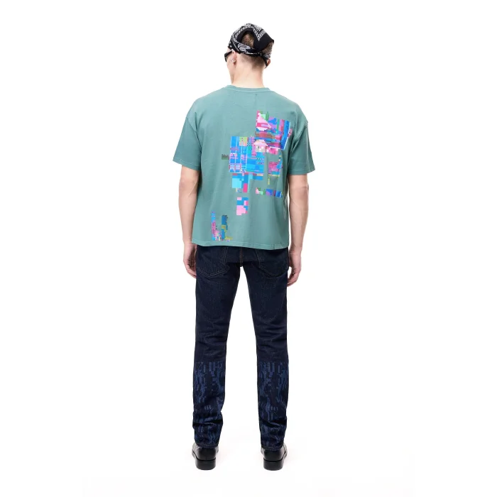 Lost In Glitch Green Oversize T-Shirt - 4