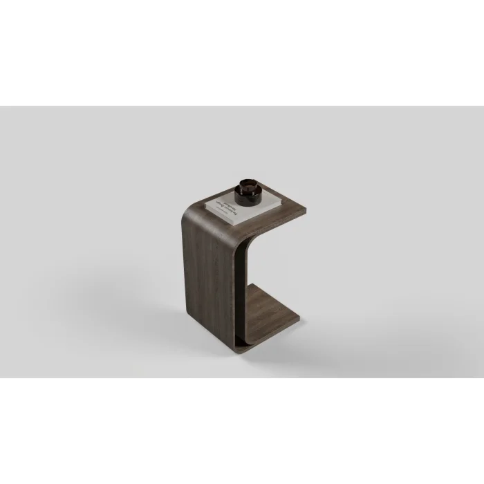 Atelier Noir Arm Solid Walnut Side Table - 2