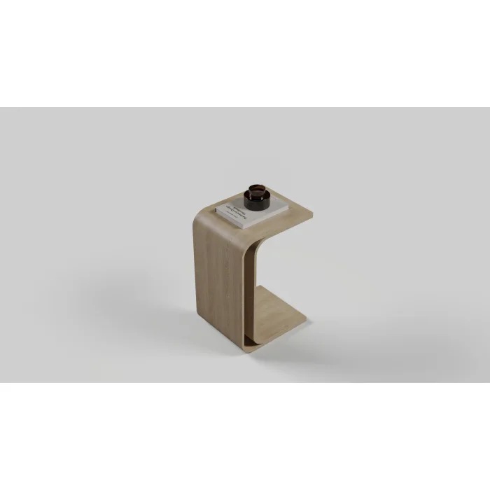 Atelier Noir Arm Solid Walnut Side Table - 2
