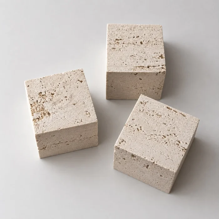 Cube Travertine Jewelry Stand (Set of 3) - 2