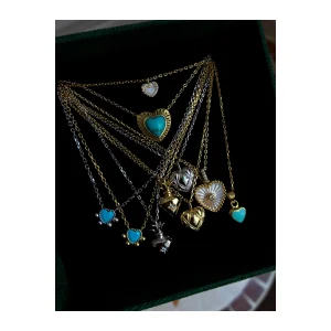 925 Sterling Silver Turquoise Heart Necklace - 2