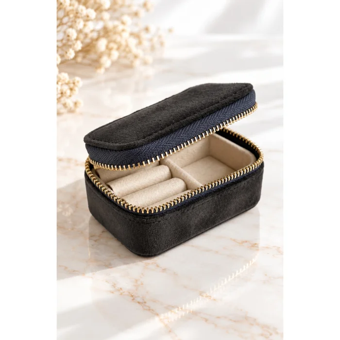Velvet Jewelry Storage Box and Organizer Bag - 4