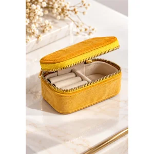 Velvet Zippered Jewelry Storage Case - 1