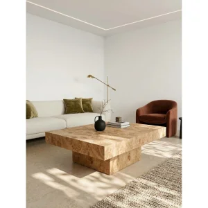 Burl Wood Block Coffee Table - 2