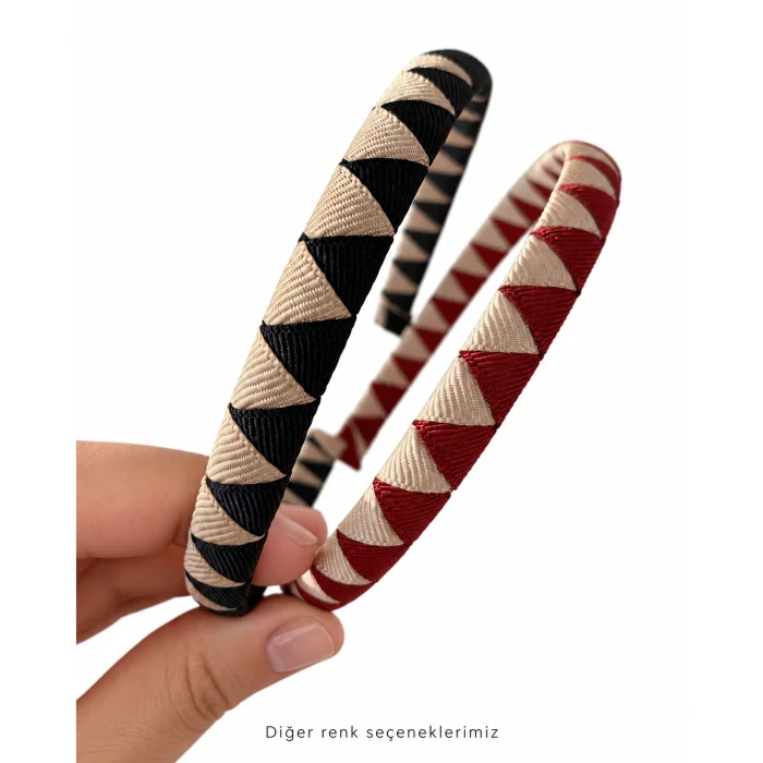 Geometric Braid Pattern Hair Band - 3